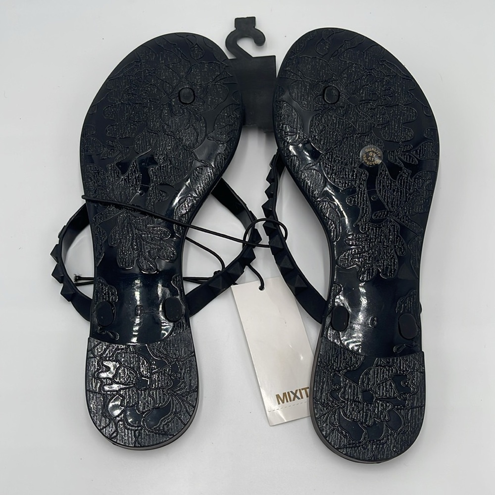NWT Mixit Black Studded Sandals - Size 6 - Picture 3 of 7